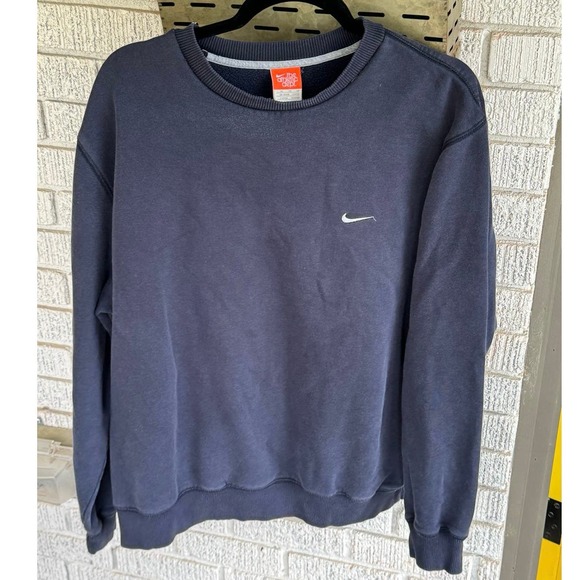Nike Sweatshirt Mens XL Blue Long Sleeve Crew Neck The Athletic Dept Swoosh y2k - Picture 1 of 5